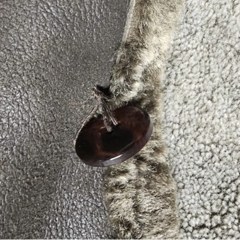 UA Utex Design Full Brown Genuine‎ Leather/Shearling Coat Size Medium
